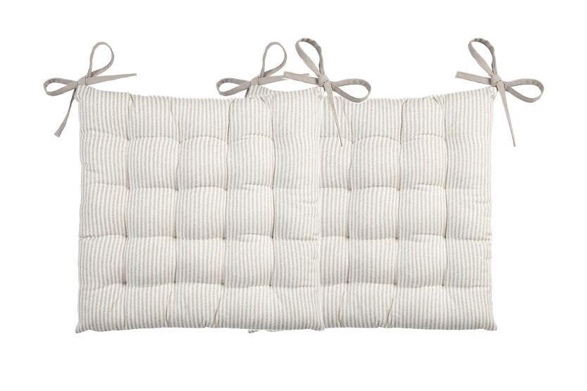Brooklyn Stripe Seat Pad | Taupe | Bundle x2